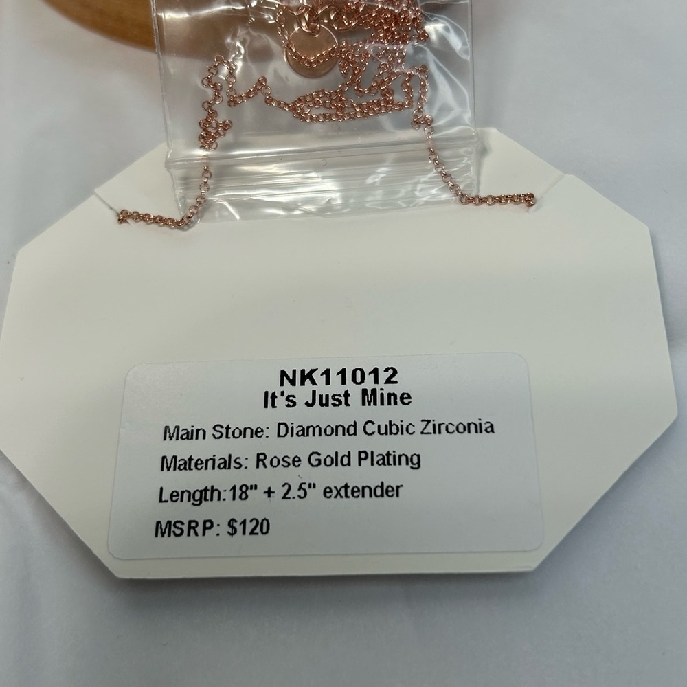 Bomb Party Divina necklace Cubic Zirconia on Rose Gold plating NK11012 - Picture 2 of 5